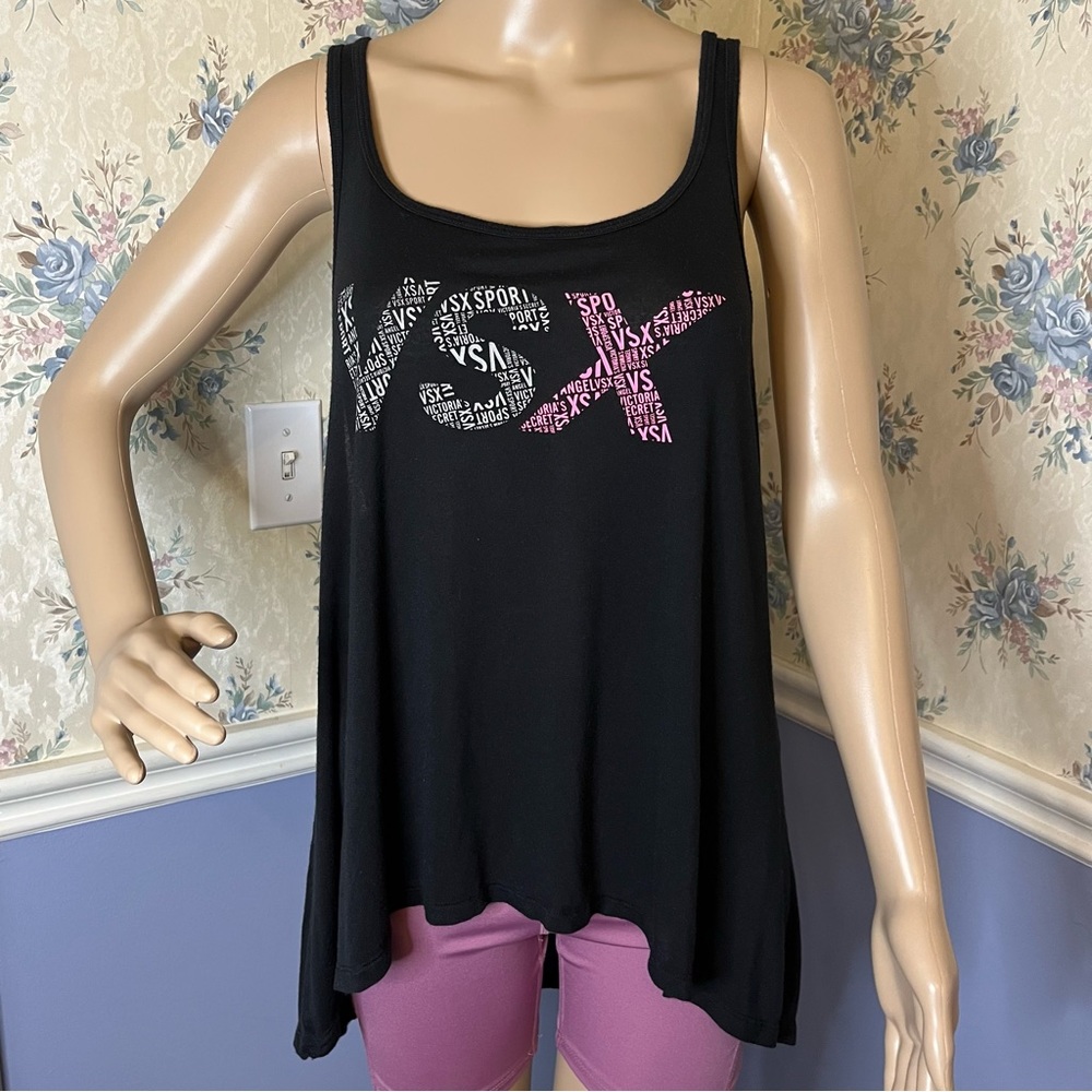 Victoria's Secret VSX SPORT Graphic Print Tank Top Black, Size L